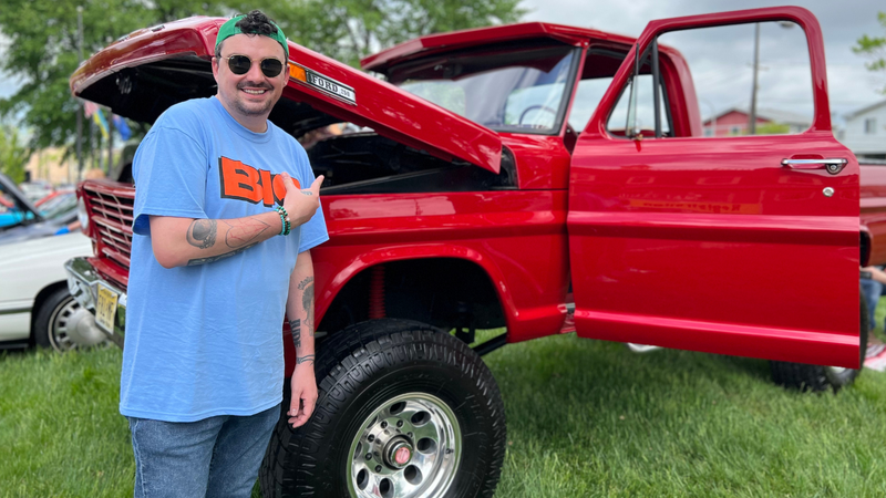 Coop with BIG 98.1's Choice Winner Car at BIG 98.1 and American Heritage's 18th Annual Car Show