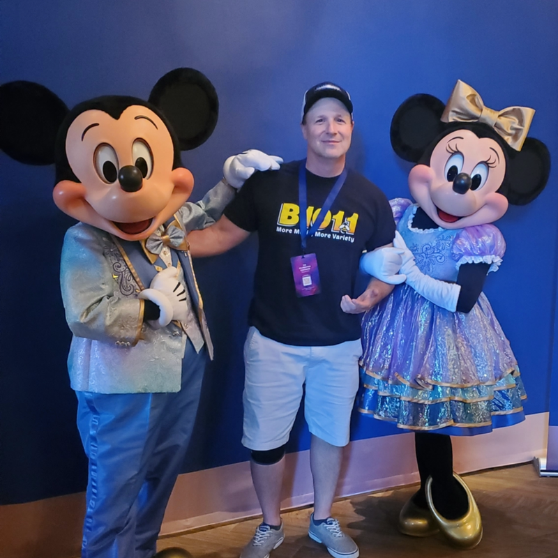 Bill with Mickey and Minnie Mouse