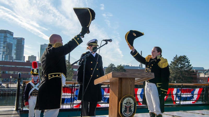 Woman takes command of USS Constitution for 1st time in ship's 224-year history