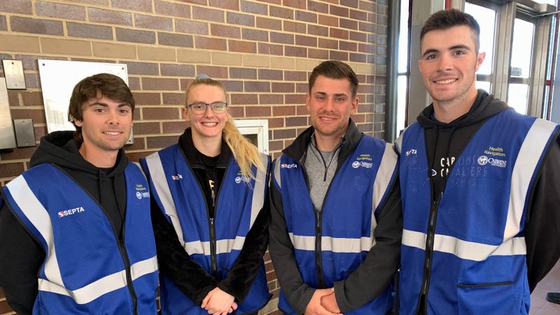 From left: Cabrini University students Jonathan Baker, Taylor McCoy, Mike Valerio and Mack McKisson.