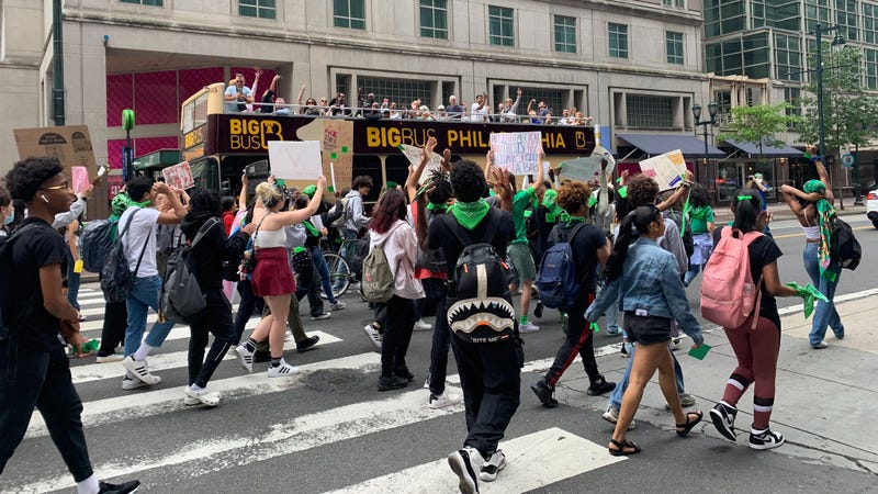 Students from several area schools protested against the Supreme Court’s leaked opinion indicating they plan to overturn Roe v. Wade.