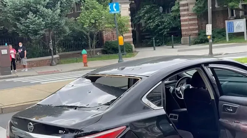 John Albert Laylo and his mother were in this Uber, on their way to Philadelphia International Airport early on June 18, when someone in a black car behind them opened fire.