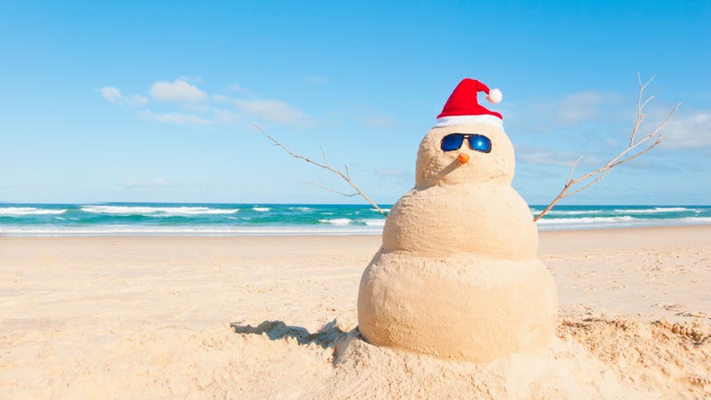 Snowman made of sand