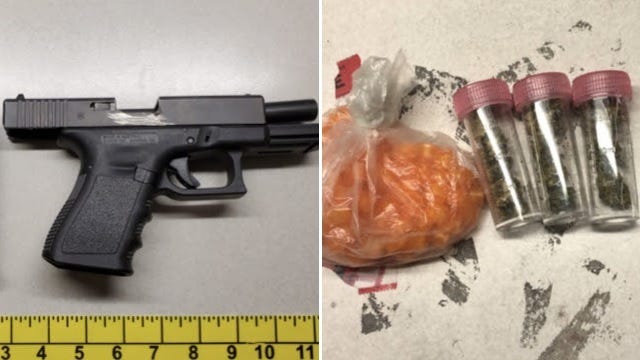 A firearm and narcotics confiscated as part of the investigation into the Kevin Walker case. He was convicted in August for narcotics distribution and illegal firearm possession back in 2020.
