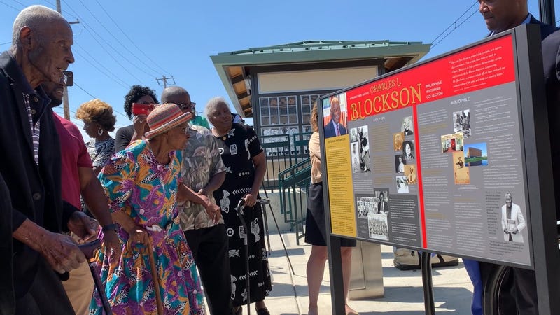 A display honoring preeminent Underground Railroad scholar and Norristown native Charles Blockson is installed at at the SEPTA Regional Rail Elm Street Station.