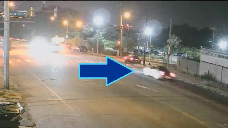 A surveillance photo of a vehicle which Philadelphia Police say struck and killed a 26-year-old woman in Fentonville.