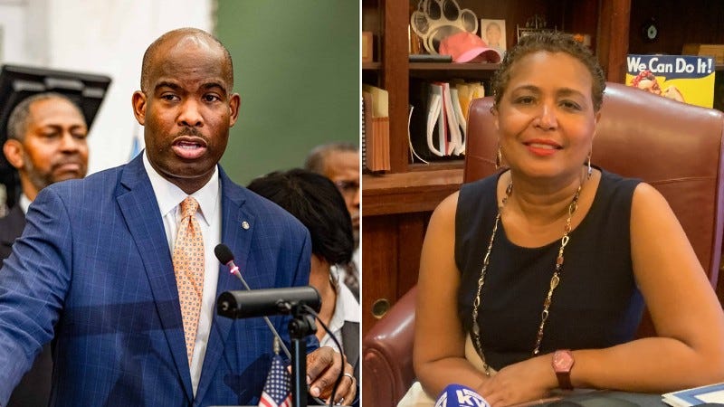 City Councilmembers Derek Green (left) and Maria Quiñones Sánchez
