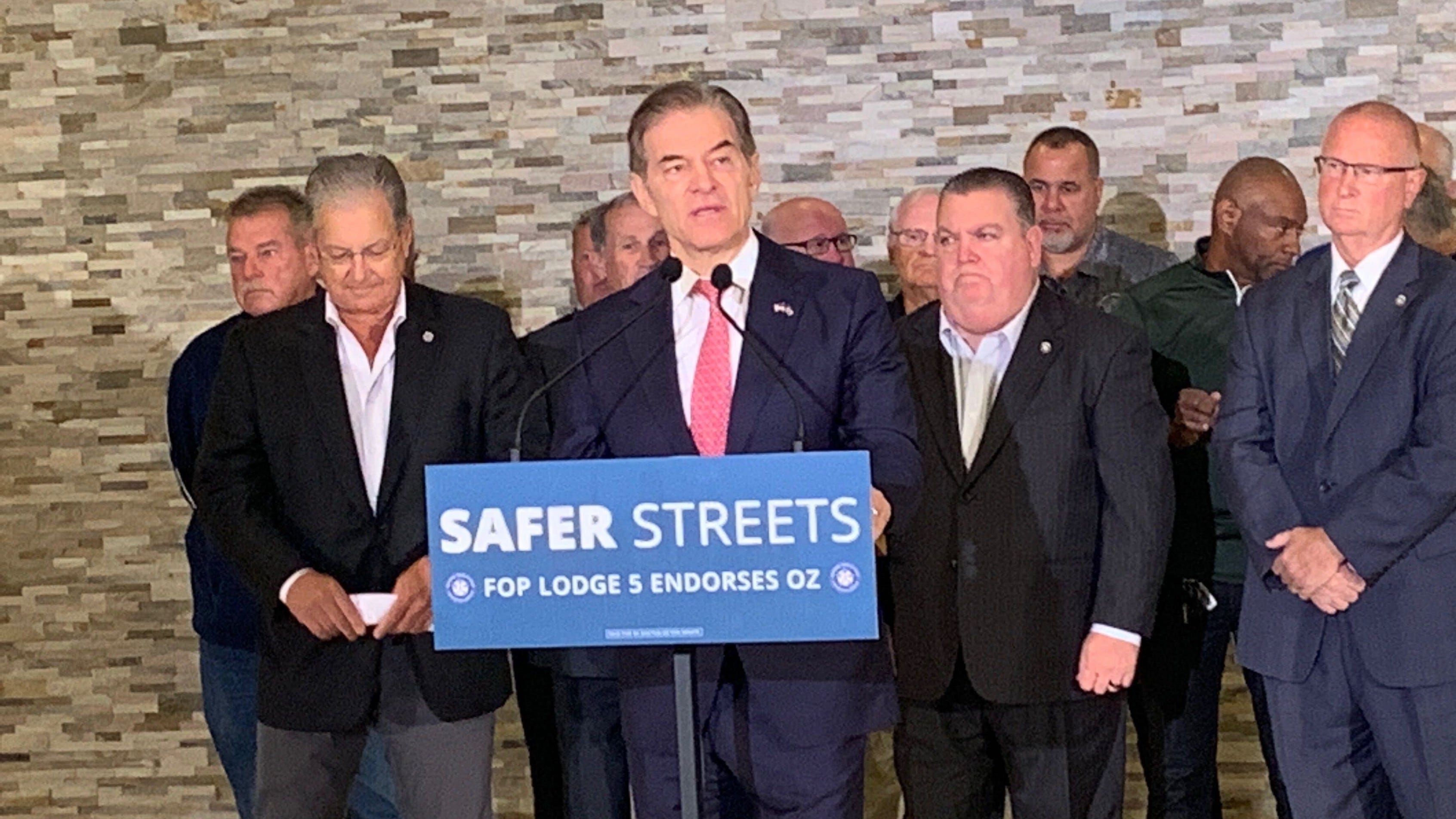 Oz uses Philadelphia police union endorsement to push narrative of Fetterman as soft on crime