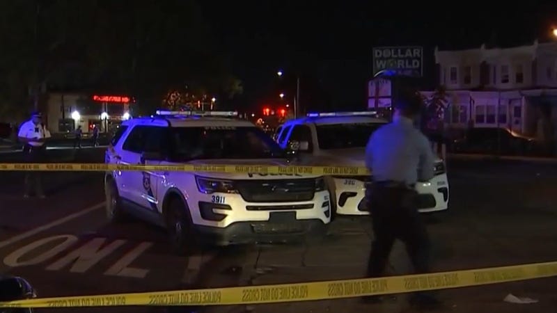 The scene where two teens were shot early Monday morning in North Philadelphia.