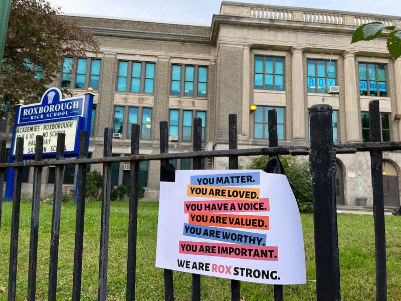 Roxborough High School pictured on Sept. 30, 2022, after students were shot while leaving the football field.  