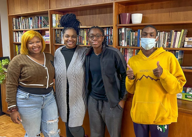 TyeTeona Harding and fellow students at St. Joseph's House in Germantown.