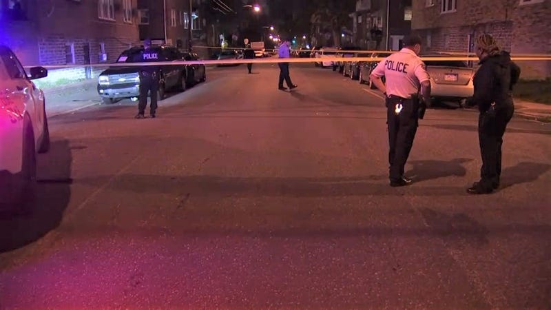 The scene of an investigation into the death of a 13-year-old boy in Northwest Philadelphia on Monday.