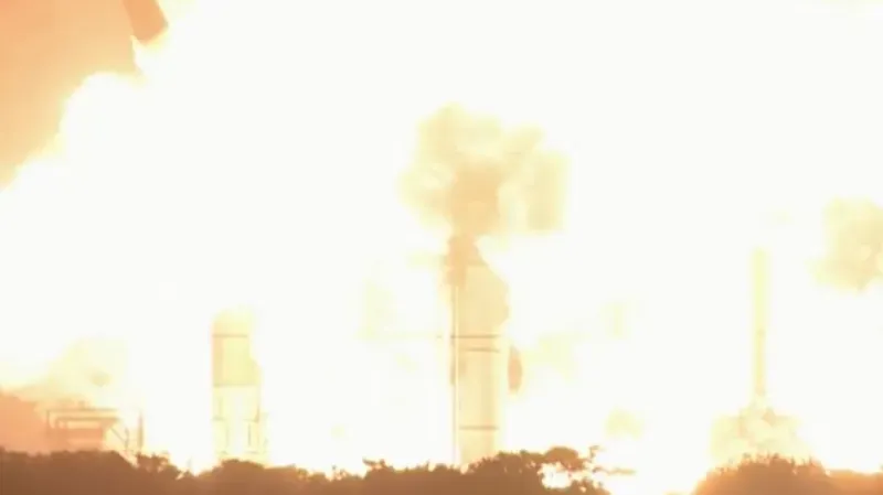 An explosion and fire at the former Philadelphia Energy Solutions plant in South Philadelphia in June 2019.