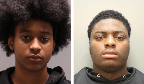 From left: Troy Fletcher, 15, and Dayron Burney-Thorn, 16