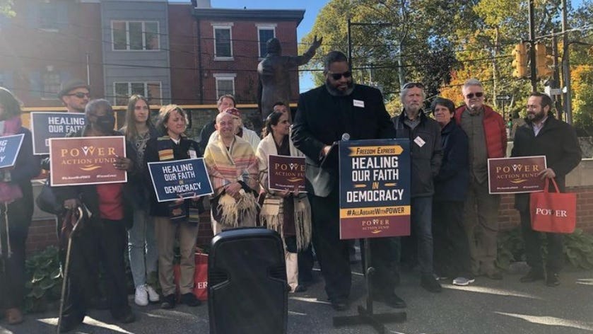 Freedom Express bus tour focuses on fighting threats to democracy