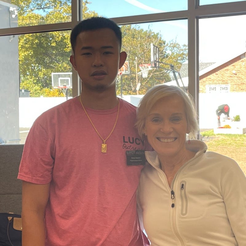 LUCY program support worker Giang Nguyen and volunteer Kate Nelson