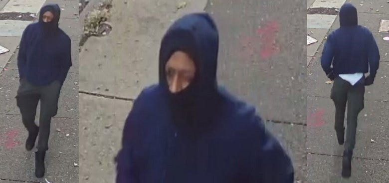 Philadelphia police have released these images of a man suspected of shooting a Philadelphia Parking Authority enforcement officer on Friday, Nov. 25..