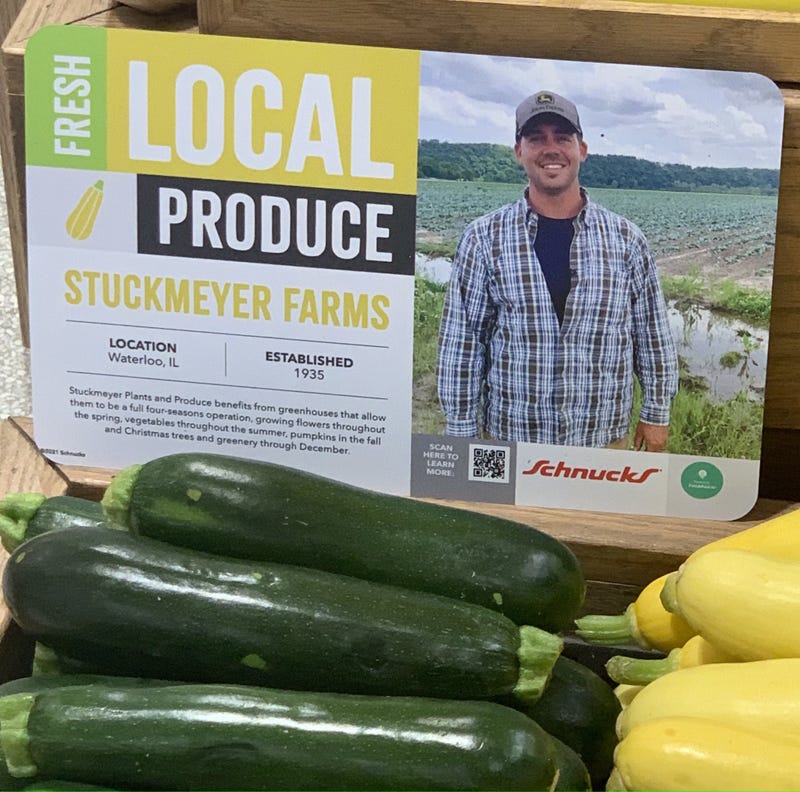 A display resulting from the partnership between Schnucks and Foodshed.io