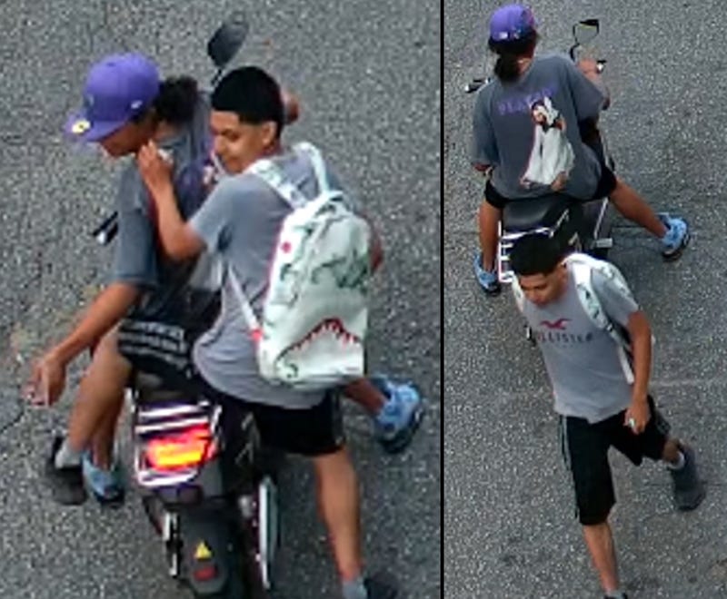 Police are searching for two males, believed to be in their teens or 20s, in Wednesday's suspected hate crime