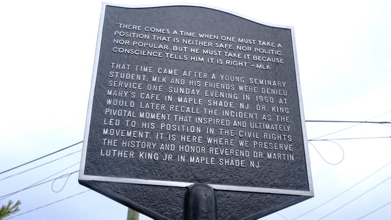Mary’s Cafe historical marker, Martin Luther King civil rights action
