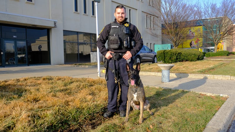 Corporal Trevor Keller and K-9 Skiff.