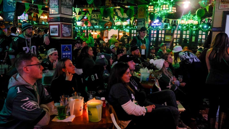 Philadelphia Eagles fans watch Super Bowl LVII at McGillin's Olde Ale House
