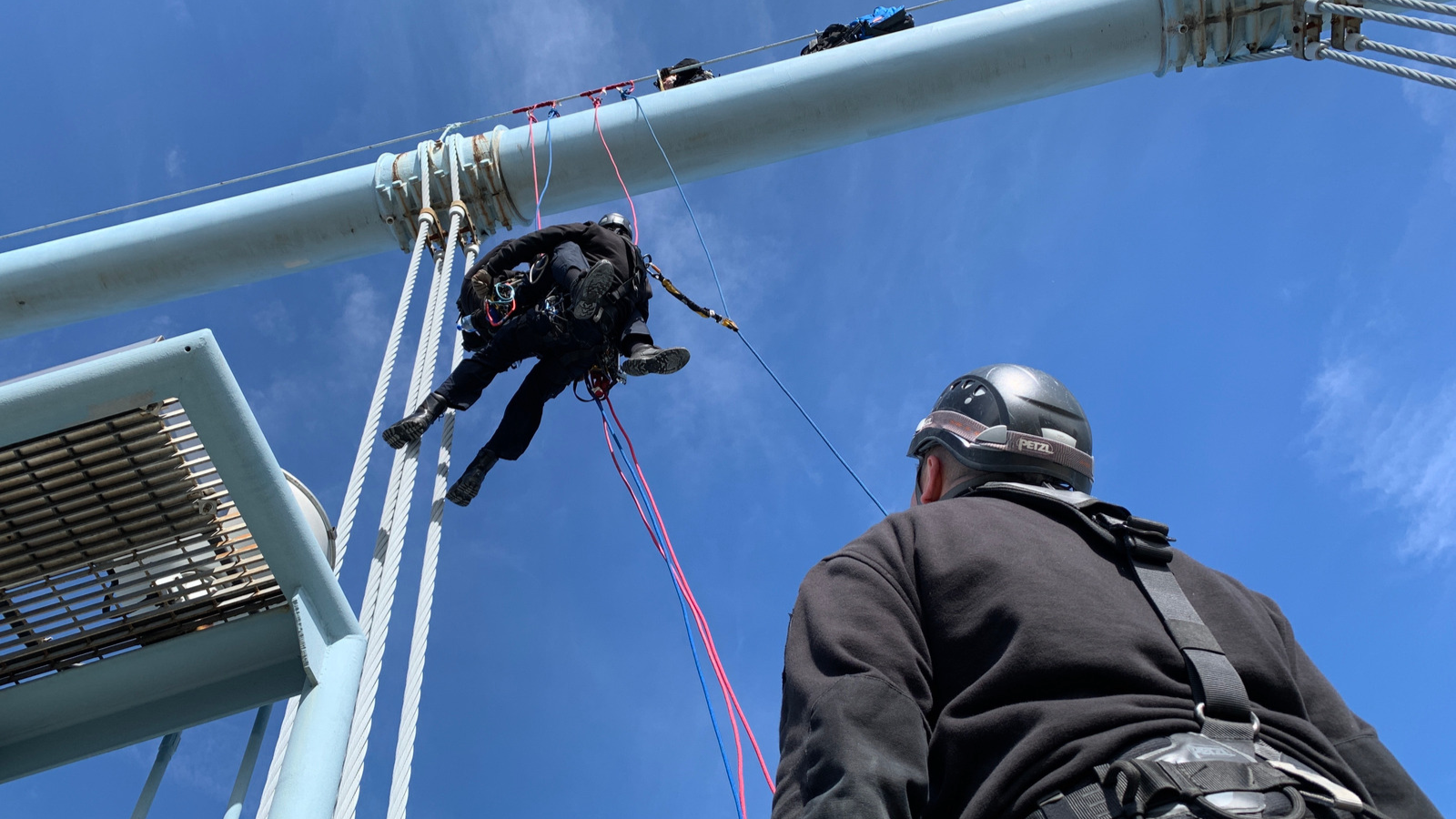 Rescue team keeps skills sharp, dangling 300 feet above Delaware River