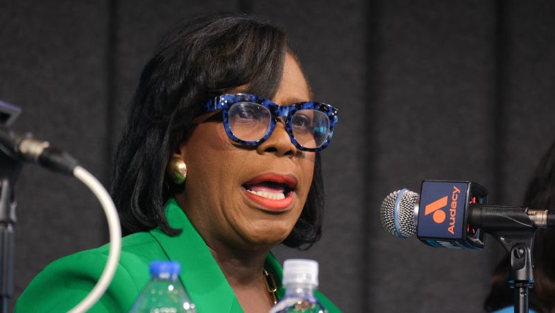 Cherelle Parker participated in KYW Newsradio's "Breakfast with the Candidates" mayoral debate on May 4, 2023.