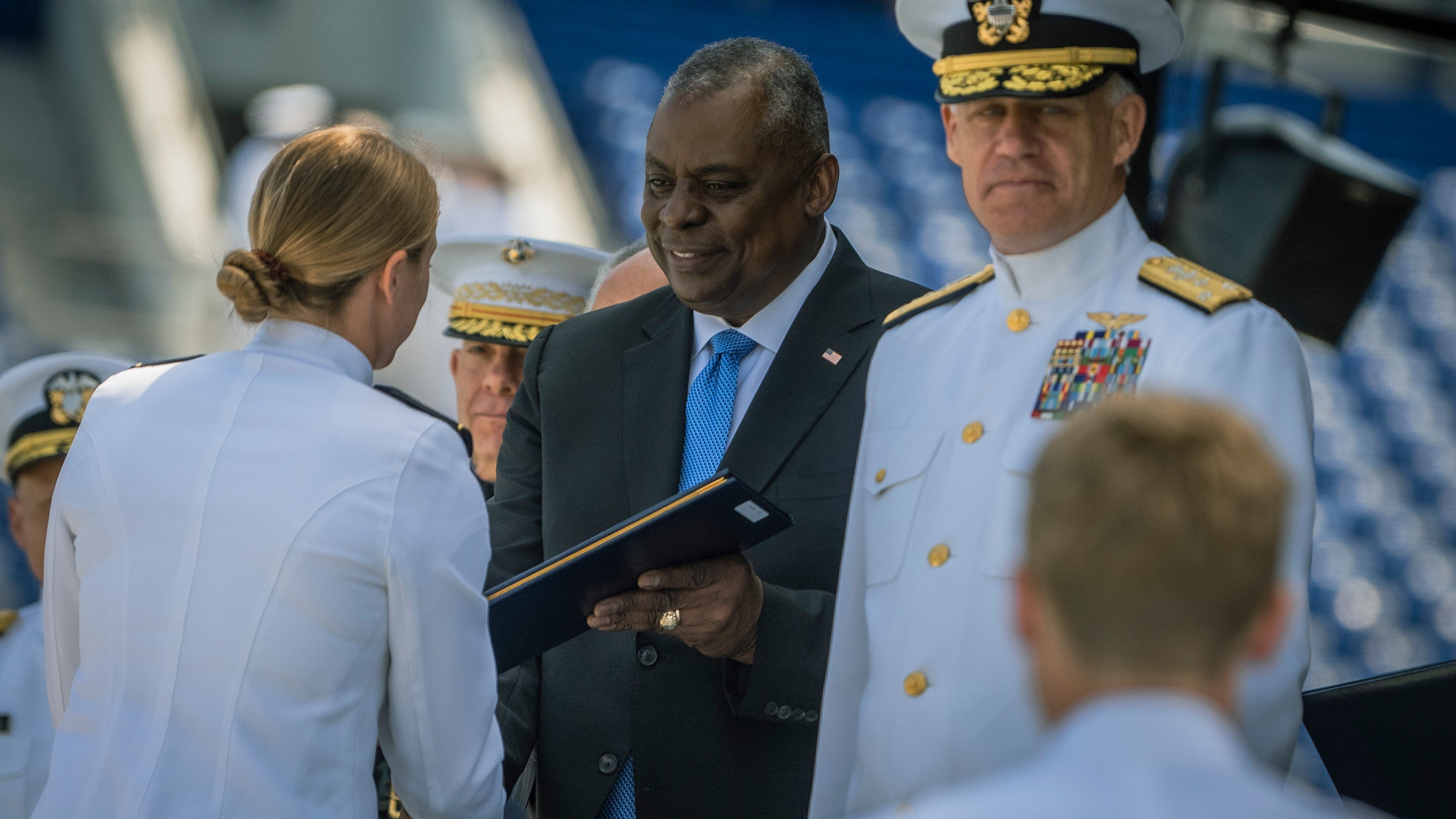 Def. Sec. Austin to Naval Academy graduates: 'You're up to it'