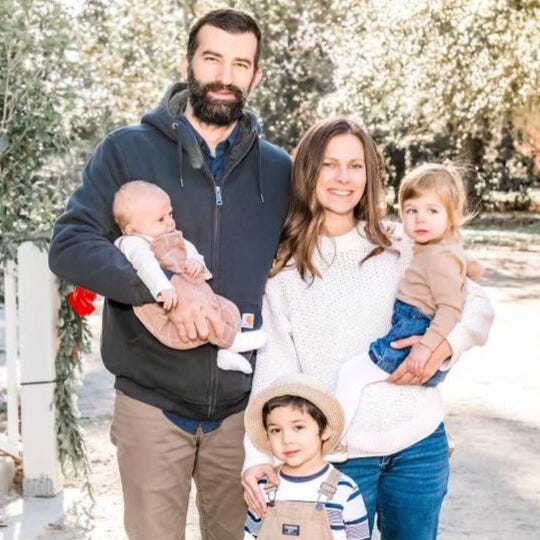 From left: Conrad, Jim and Jack Sheils, Kaite Seley, Matilda Sheils