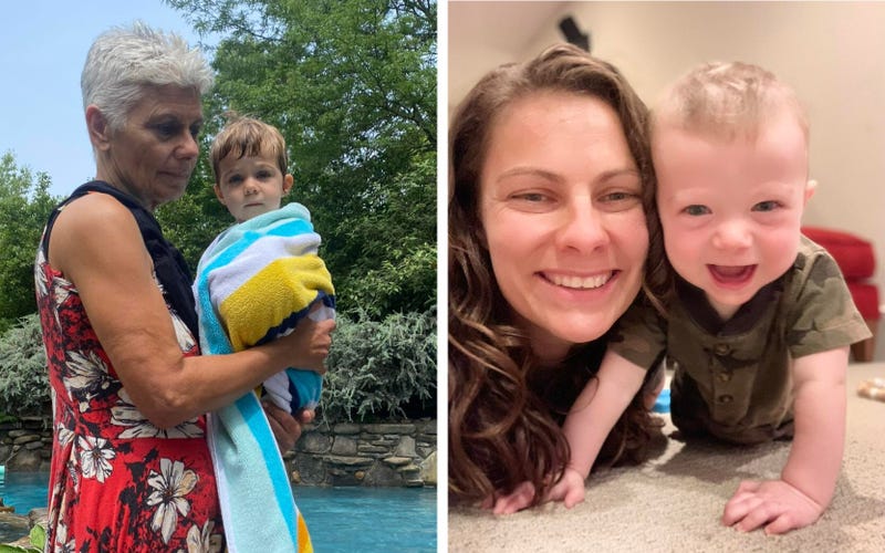 From left: the children's grandmother, Matilda Sheils, mother Katie Seley, Conrad Sheils