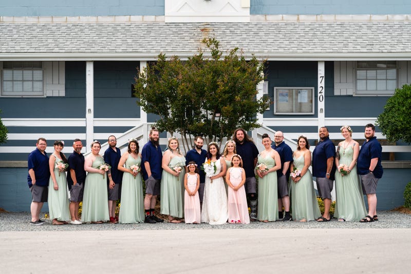 Wedding party for beach wedding
