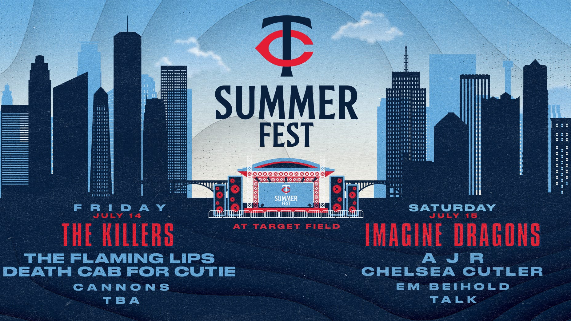 The Killers and Imagine Dragons headlining two-night, festival-style concert series at Target Field