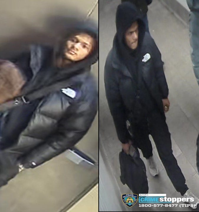 A suspect is wanted in connection to the punching and stabbing of a 23-year-old man on an Upper West Side subway platform last week.