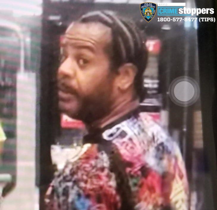 Security cameras captured images of the man who struck another commuter with a bag full of food on Thursday.
