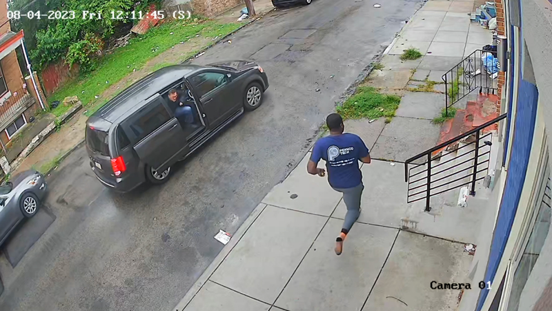 Tahiem Weeks-Cook is shown in an Aug. 4, 2023, surveillance image running from FBI agents.