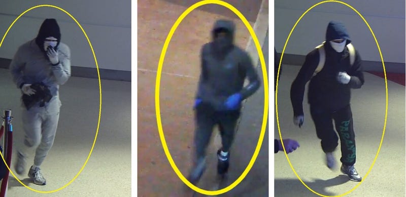 Surveillance images of three of the suspects