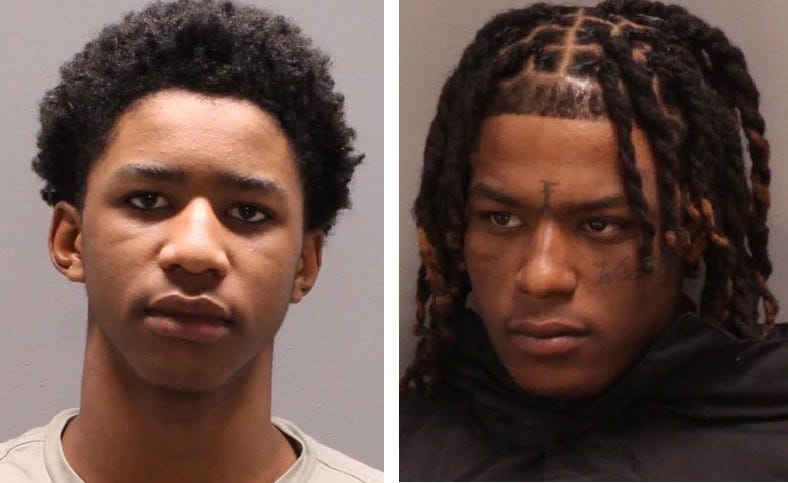 From left: Taj Lennon, 15, and Tyree Lennon, 22, are persons of interest involved in the shooting deaths of three teens in Lawncrest on Friday.
