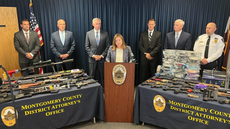 Pennsylvania Attorney General Michelle Henry speaks at a press conference announcing charges against nine men in a Pottstown-based gun-trafficking ring.