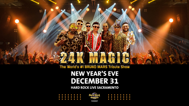 24K Magic, The World's #1 Bruno Mars Tribute Show on New Year's Eve.