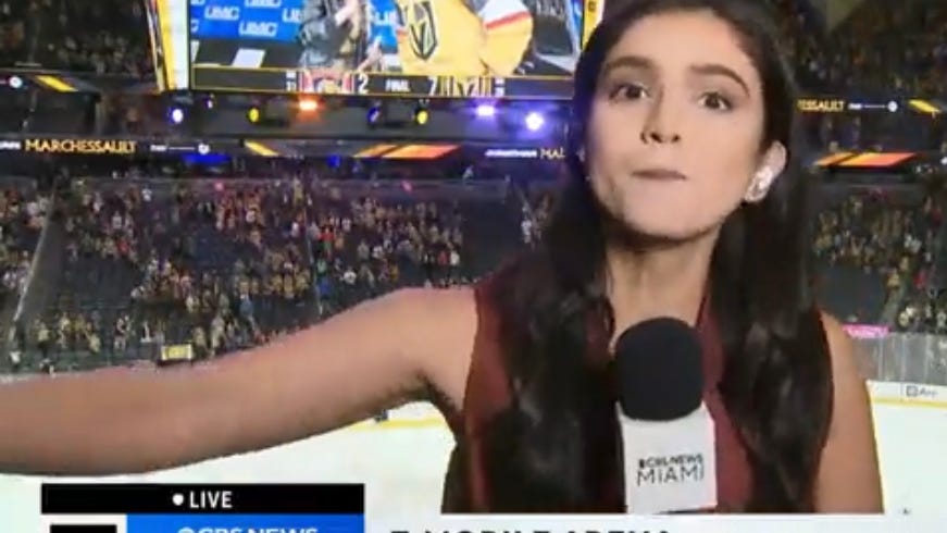 Reporter stiff-arms unruly hockey fan trying to get on live TV: ‘All I ask for is respect’