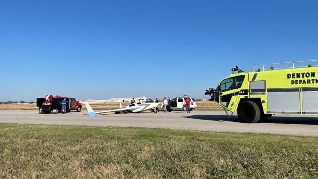 Small plane crashes at Denton Enterprise Airport in second alert of the day