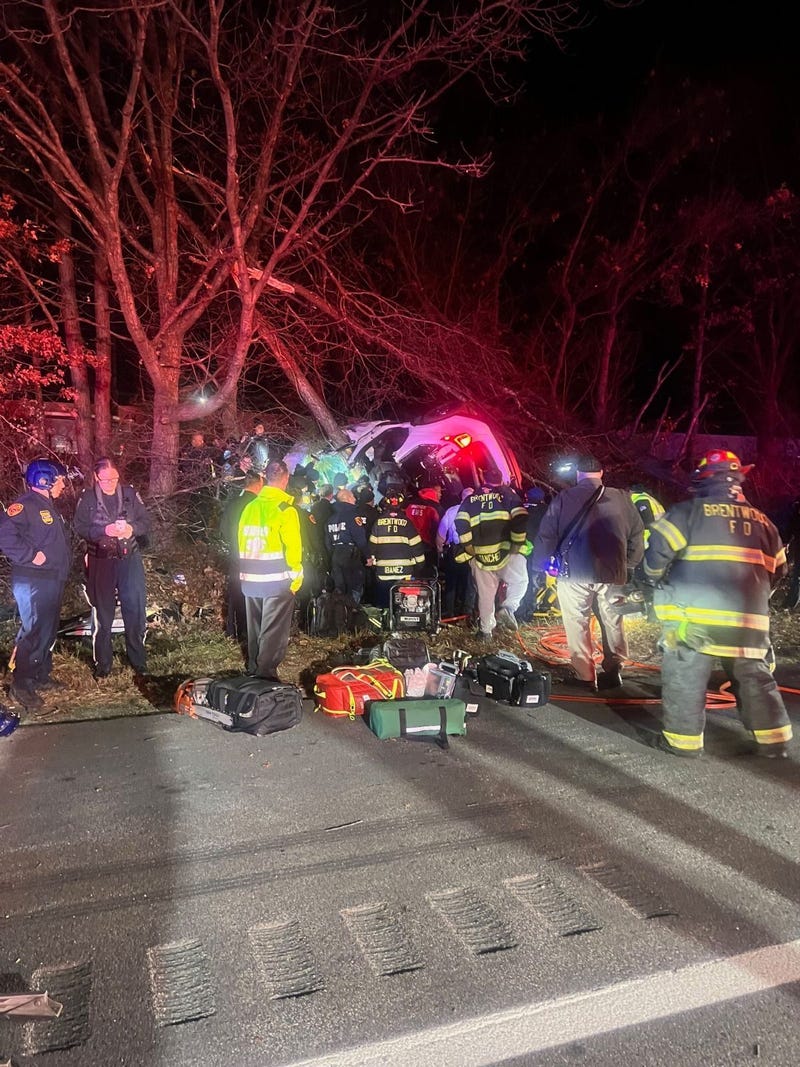 The incident occurred on the Long Island Expressway near Brentwood on Sunday evening.