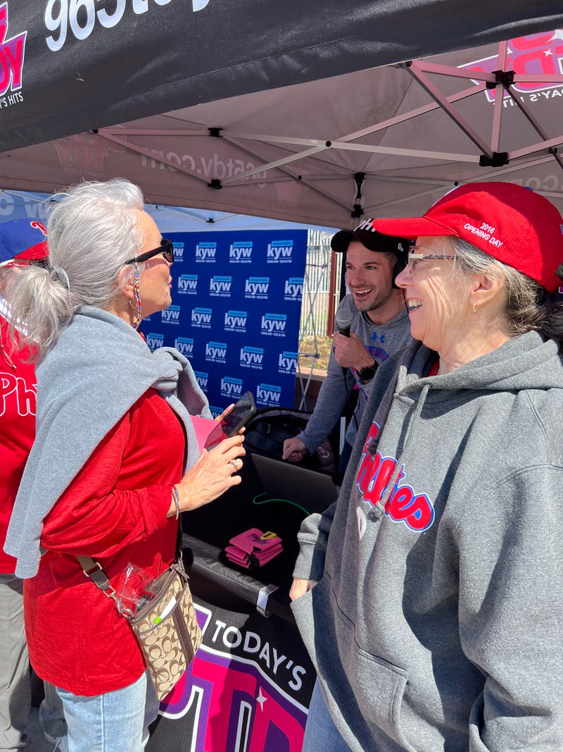 TDY listeners stopping by Bennett's live broadcast at Citizens Bank Park for Phillies Opening Day