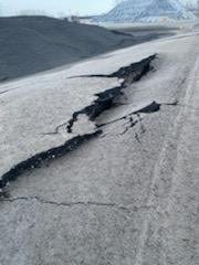 Cracked pavement in River Rouge