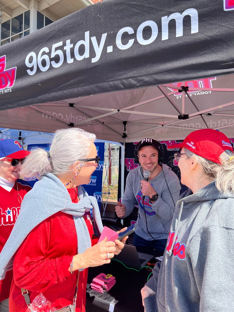 TDY listeners stopping by Bennett's live broadcast at Citizens Bank Park for Phillies Opening Day