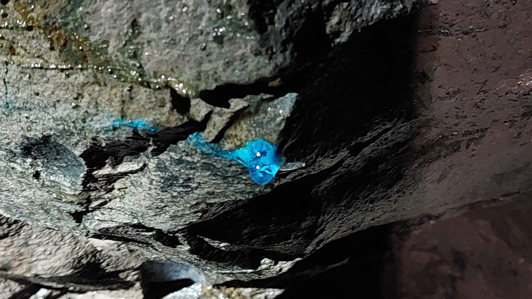 Mysterious blue mineral pops up in U.P. copper mine