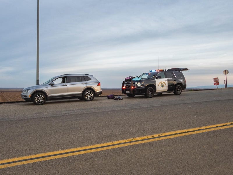 The Volkswagen pulled over after officers seized 75 pounds of fentanyl.