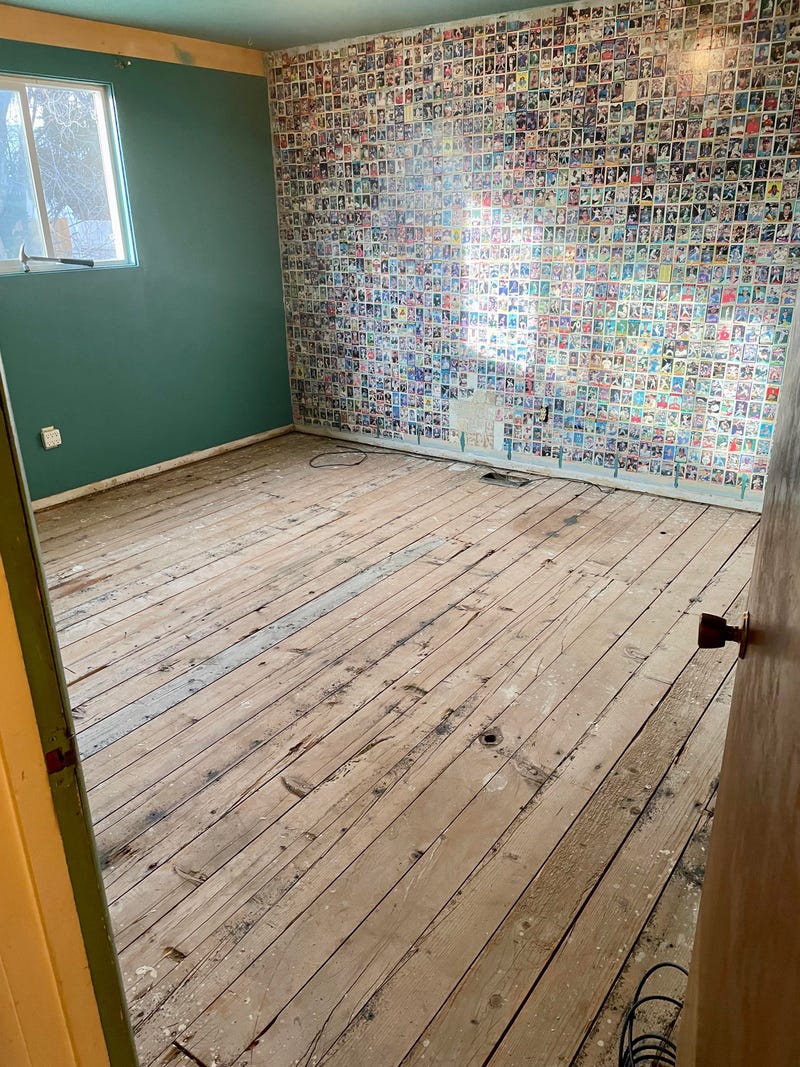 Baseball card wall