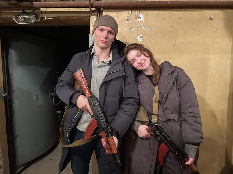 Yaryna Arieva and Sviatoslav Fursin the day after their wedding